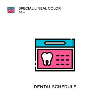 Diş çizelgesi özel doğrusal renk simgesi. Web mobil UI ögesi için resimleme sembolü tasarım şablonu.
