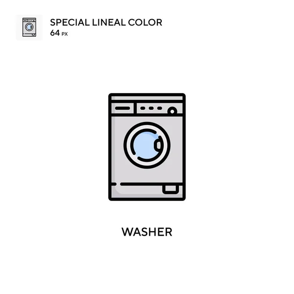 Washer Ícone Cor Linear Especial Modelo Design Símbolo Ilustração Para — Vetor de Stock