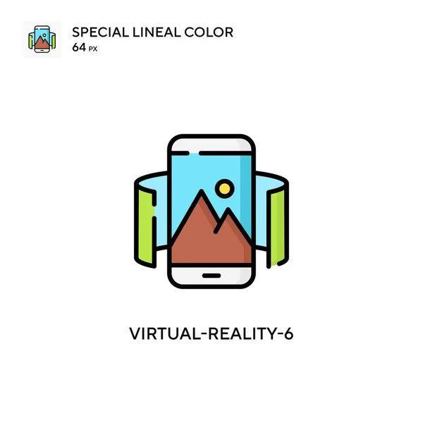 Virtual Reality Ícone Cor Linear Especial Modelo Design Símbolo Ilustração — Vetor de Stock