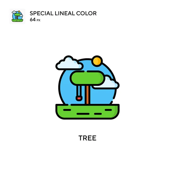 Icono Color Lineal Tree Special Plantilla Diseño Símbolo Ilustración Para — Vector de stock