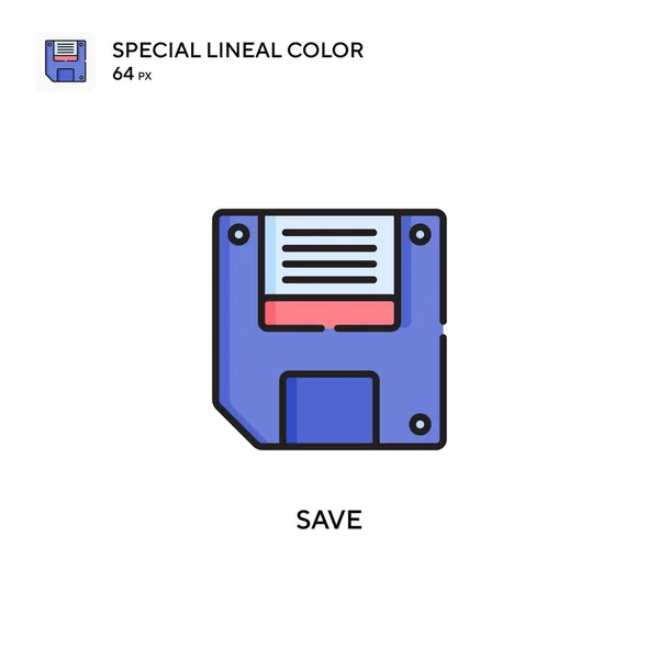 Guardar Icono Color Lineal Especial Plantilla Diseño Símbolo Ilustración Para — Vector de stock