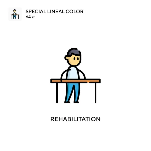 Rehabilitación Icono Especial Color Lineal Plantilla Diseño Símbolo Ilustración Para — Vector de stock