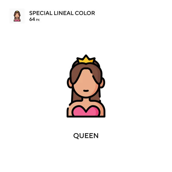 Queen Special Lineal Color Icon Illustration Symbol Design Template Web — Stock Vector