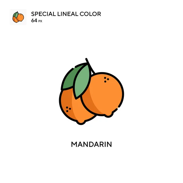 Ikon Warna Lineal Khusus Mandarin Templat Desain Simbol Ilustrasi Bagi - Stok Vektor