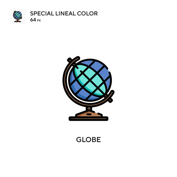 Globe Ikon Warna Lineal Khusus Templat Desain Simbol Ilustrasi Bagi - Stok Vektor