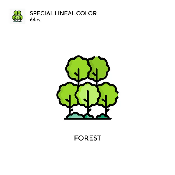 森林的特殊线条色彩图标 Web移动Ui元素的说明性符号设计模板 — 图库矢量图片