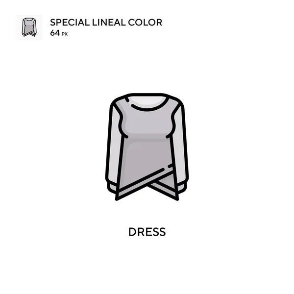 Sukienka Specjalna Ikona Kolor Linii Ilustracja Szablonu Projektu Symbolu Dla — Wektor stockowy