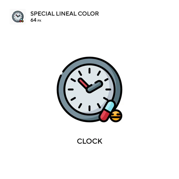 时钟特殊的线形彩色图标 Web移动Ui元素的说明性符号设计模板 — 图库矢量图片