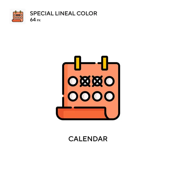 Kalendarz Specjalna Ikona Koloru Linii Ilustracja Szablonu Projektu Symbolu Dla — Wektor stockowy