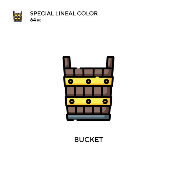 Bucket Icono Especial Color Lineal Plantilla Diseño Símbolo Ilustración Para — Vector de stock