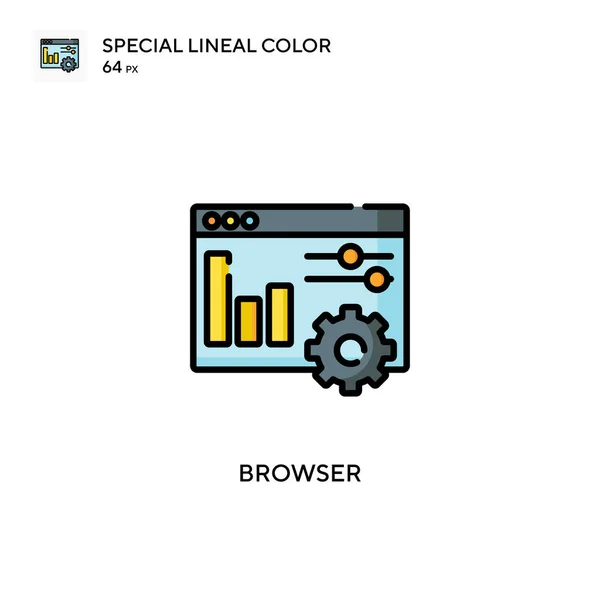 Browser Spezielle Lineare Farbsymbole Illustration Symbol Design Vorlage Für Web — Stockvektor