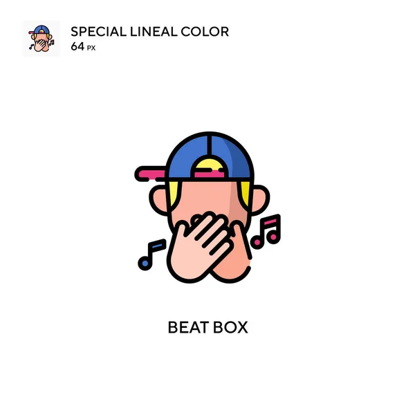 Beat Box Speciální Ikona Lineární Barvy Šablona Návrhu Symbolu Ilustrace — Stockový vektor