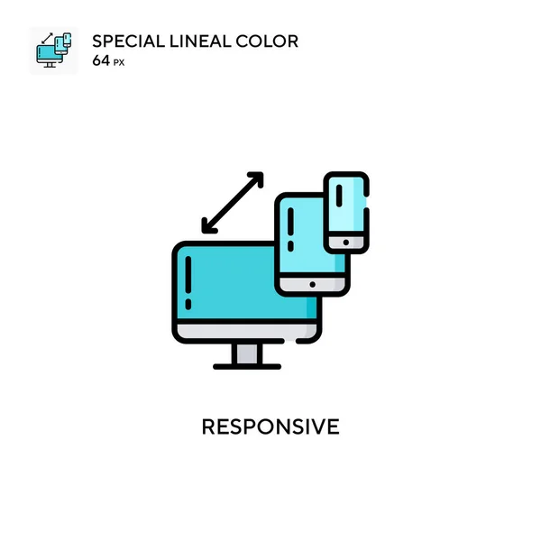 Reagująca Specjalna Ikona Koloru Liniowego Ilustracja Szablonu Projektu Symbolu Dla — Wektor stockowy