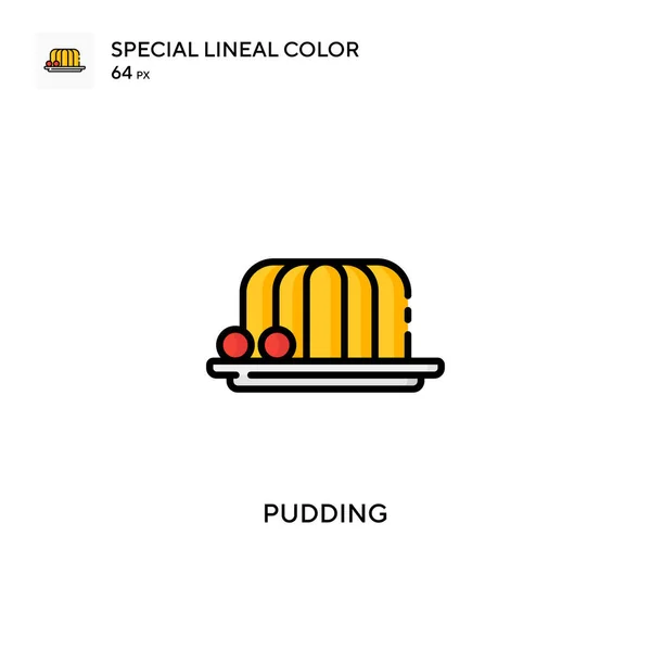 Pudding Special Linjal Färg Ikon Illustration Symbol Design Mall För — Stock vektor