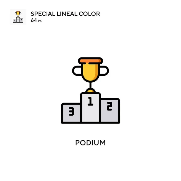 Podium Special Lineal Color Icon Illustration Symbol Design Template Web — Stock Vector