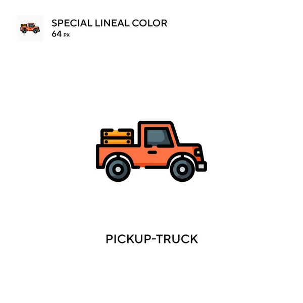 Pickup Truck Specjalna Ikona Koloru Linii Ilustracja Szablonu Projektu Symbolu — Wektor stockowy