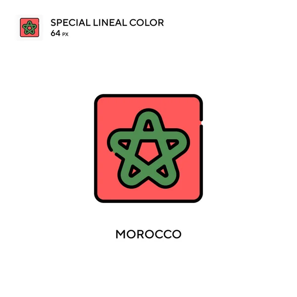 Marruecos Icono Especial Color Lineal Plantilla Diseño Símbolo Ilustración Para — Vector de stock