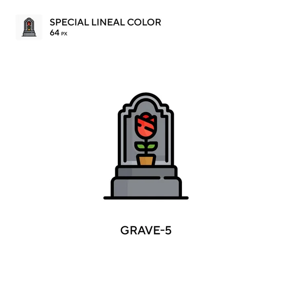 Grave 5特殊的线形彩色图标 Web移动Ui元素的说明性符号设计模板 — 图库矢量图片