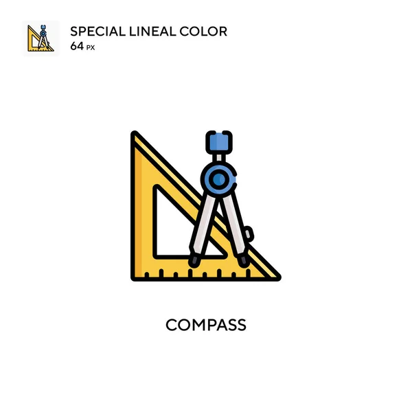 Brújula Icono Especial Color Lineal Plantilla Diseño Símbolo Ilustración Para — Vector de stock
