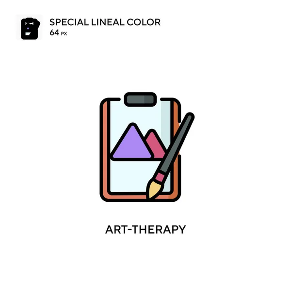 Arte Terapia Icono Especial Color Lineal Plantilla Diseño Símbolo Ilustración — Vector de stock
