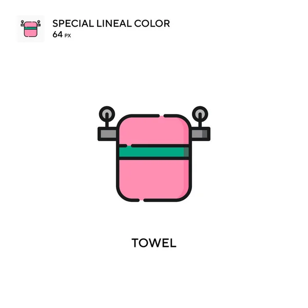 Ręcznik Specjalna Ikona Koloru Linii Ilustracja Szablonu Projektu Symbolu Dla — Wektor stockowy