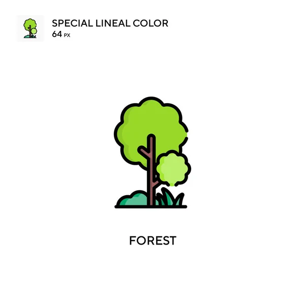 Ícone Cor Linear Forest Special Modelo Design Símbolo Ilustração Para — Vetor de Stock