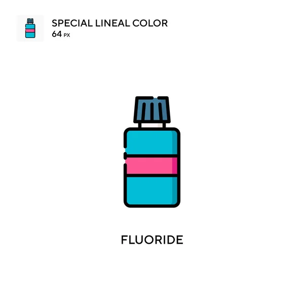 Fluoride Speciale Lijnkleur Icoon Illustratie Symbool Ontwerp Sjabloon Voor Web — Stockvector