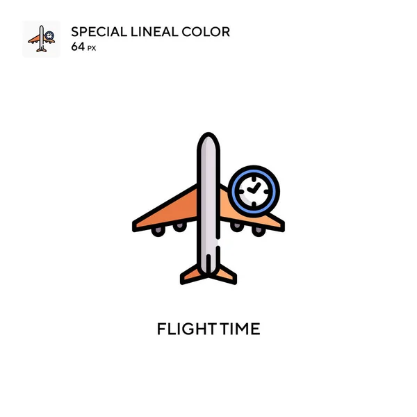 Tiempo Vuelo Icono Color Lineal Especial Plantilla Diseño Símbolo Ilustración — Vector de stock