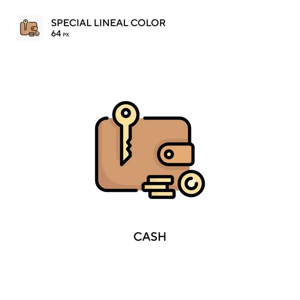 Készpénz Különleges Lineáris Szín Ikon Illusztráció Szimbólum Design Sablon Web — Stock Vector