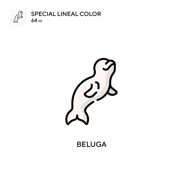 Beluga Special Lineal Χρώμα Εικονίδιο Πρότυπο Σχεδίασης Συμβόλων Εικονογράφησης Για — Διανυσματικό Αρχείο