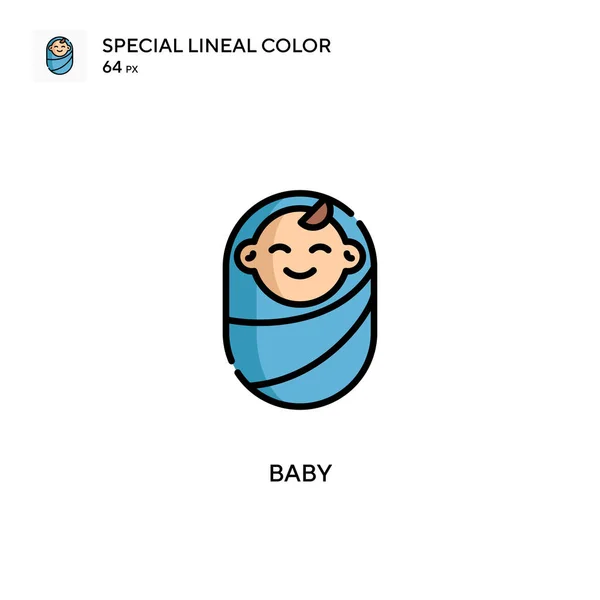 Bebê Ícone Cor Linear Especial Modelo Design Símbolo Ilustração Para — Vetor de Stock