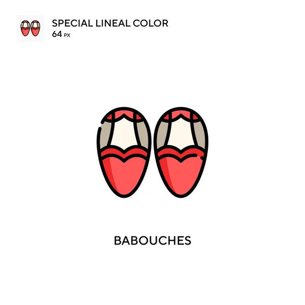 Babouches Ícone Cor Linear Especial Modelo Design Símbolo Ilustração Para —  Vetores de Stock