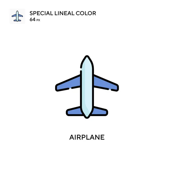 Flugzeug Spezielles Lineares Farbsymbol Illustration Symbol Design Vorlage Für Web — Stockvektor