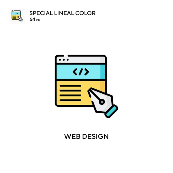 Web Design Különleges Lineáris Szín Ikon Illusztráció Szimbólum Design Sablon — Stock Vector