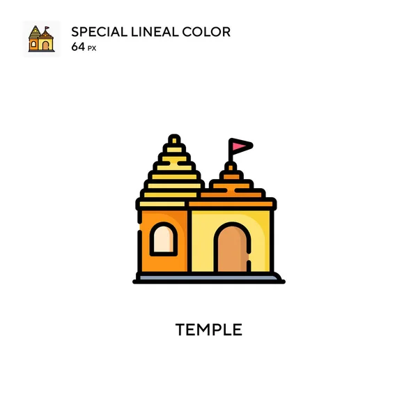 Temple Special Lineal Color Icon Šablona Návrhu Symbolu Ilustrace Pro — Stockový vektor