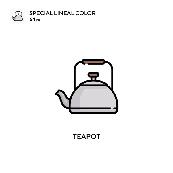 Teapot Special Lineal Color Icon Illustration Symbol Design Template Web — Stock Vector