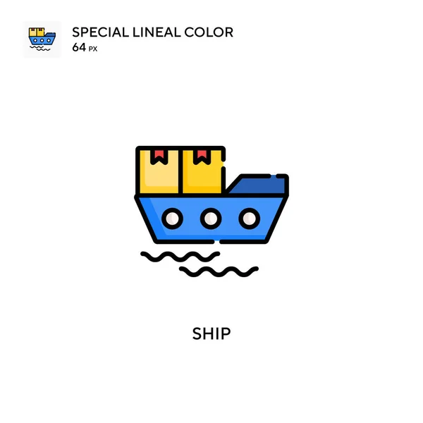Statek Specjalna Ikona Koloru Linii Ilustracja Szablonu Projektu Symbolu Dla — Wektor stockowy