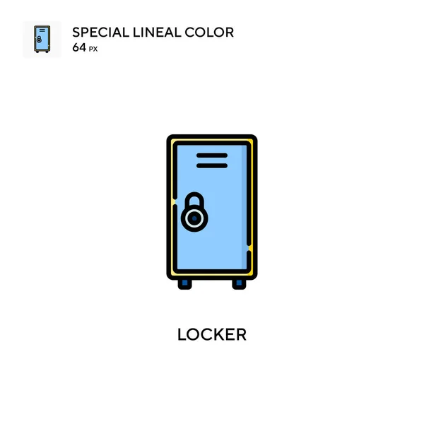 Locker Ícone Cor Linear Especial Modelo Design Símbolo Ilustração Para — Vetor de Stock
