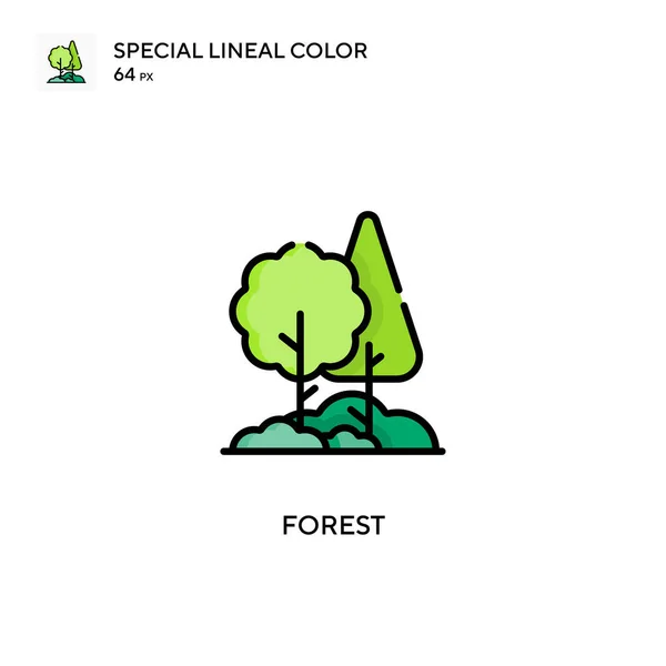 Forest Special Lineal Renk Ikonu Web Mobil Ögesi Için Resimleme — Stok Vektör