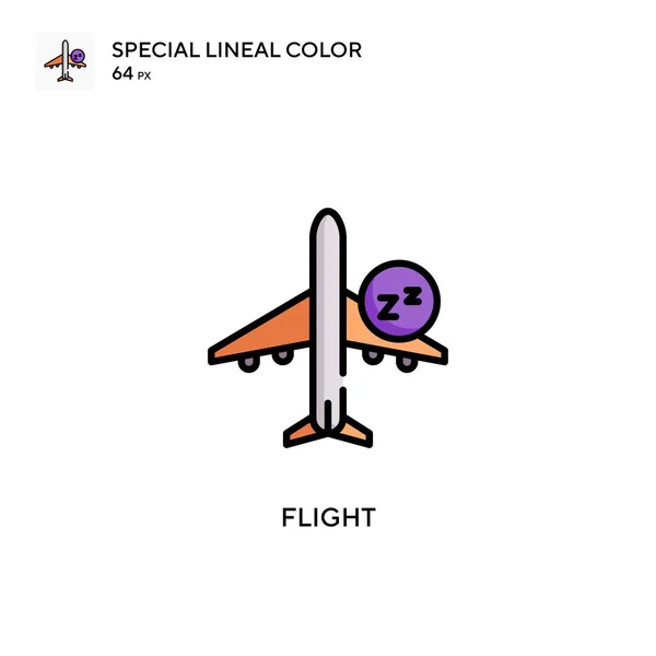 Flight Special Lineáris Szín Ikon Illusztráció Szimbólum Design Sablon Web — Stock Vector