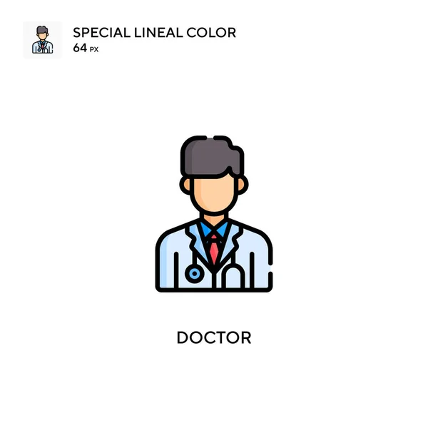 Doctor Especial Icono Color Lineal Plantilla Diseño Símbolo Ilustración Para — Vector de stock