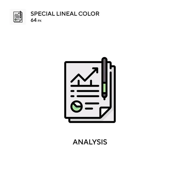 Análise Ícone Cor Linear Especial Modelo Design Símbolo Ilustração Para — Vetor de Stock