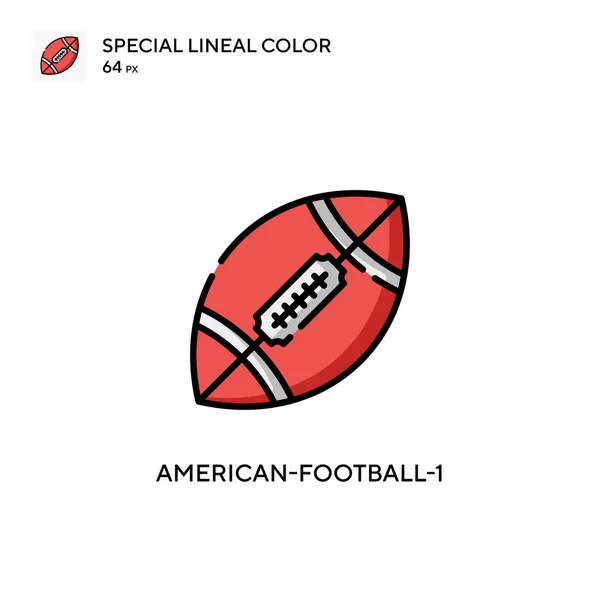 American Football Ícone Cor Linear Especial Modelo Design Símbolo Ilustração —  Vetores de Stock
