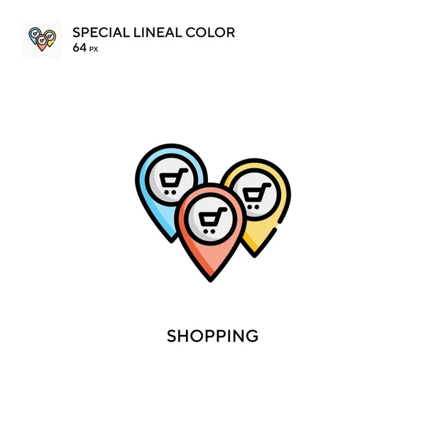 Shopping Icône Spéciale Couleur Linéaire Modèle Conception Symbole Illustration Pour — Image vectorielle