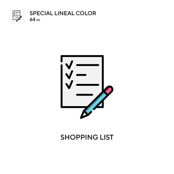 Lista Compras Ícone Cor Linear Especial Modelo Design Símbolo Ilustração — Vetor de Stock