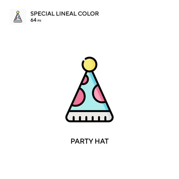 Party Hat Speciale Lineal Kleur Icoon Illustratie Symbool Ontwerp Sjabloon — Stockvector