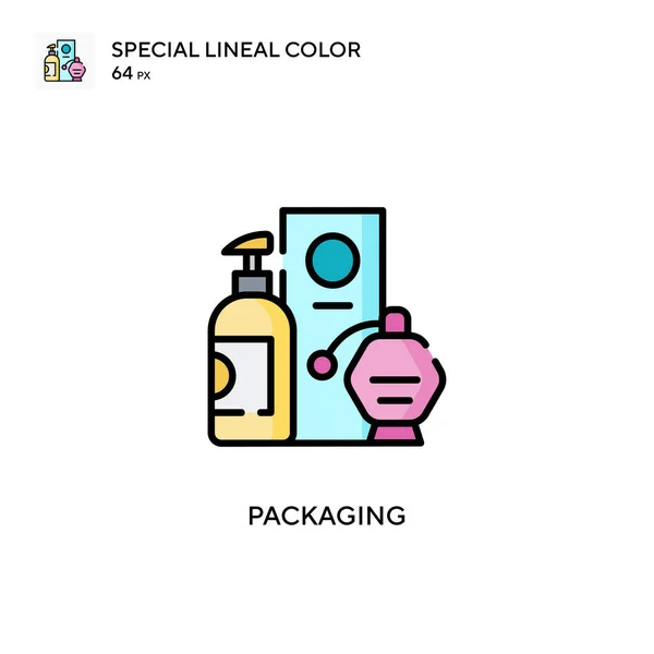Упаковка Специальный Цвет Иконки Шаблон Оформления Символов Иллюстрации Веб Мобильного — стоковый вектор