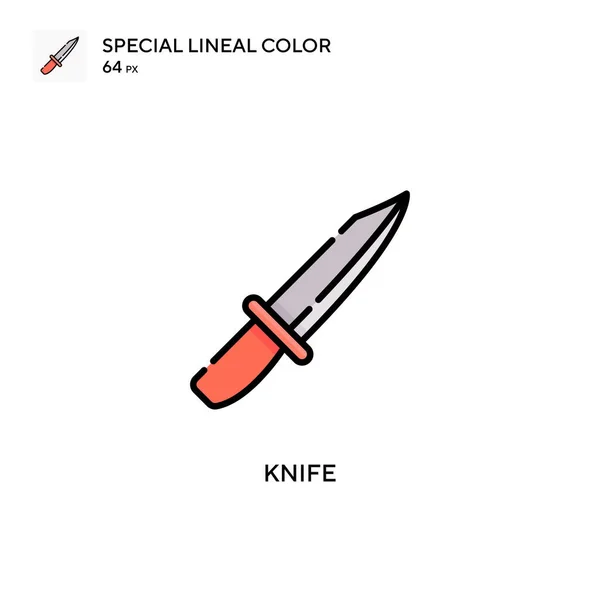 Cuchillo Icono Especial Color Lineal Plantilla Diseño Símbolo Ilustración Para — Vector de stock