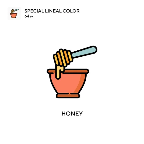 蜂蜜特殊的线条色彩图标 Web移动Ui元素的说明性符号设计模板 — 图库矢量图片