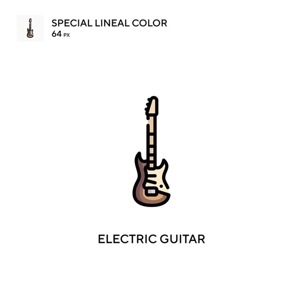 Elektrische Gitaar Speciale Lineal Kleur Icoon Illustratie Symbool Ontwerp Sjabloon — Stockvector